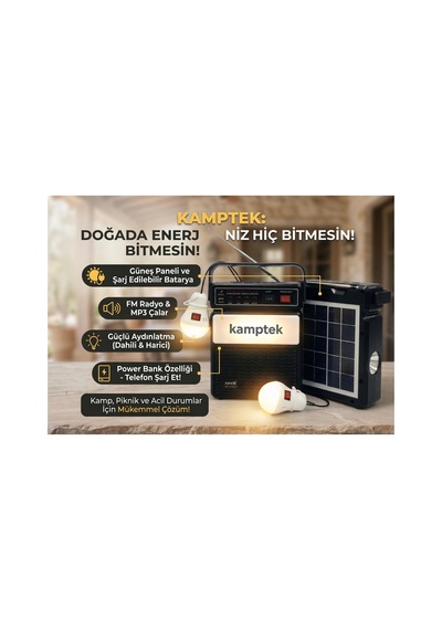 Doğa Güneş Enerjili Radyolu Fonksiyonel Işıklar Fm Bluetooth Sd Kart Usb Solar Lamba