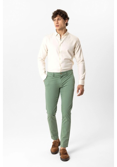 Back And Bond Yeşil Slim Fit Pamuklu Yan Cep Chino Pantolon Çok Renkli