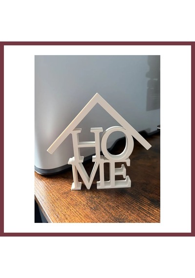Storeşahin 3d Baskı Home Yazılı Çatılı Dekoratif Masa Süsü Minimalist Ev Yazısı Raf Ve Sehpa Dekoru Beyaz Shn0720