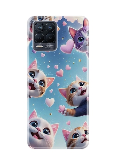 Realme 8 - 8 Pro Kılıf Boutique Baskılı Resimli Kalp Ve Kedi Pcode -035