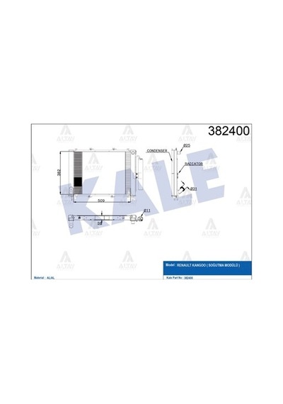 8200732379 Radyatör Su+klıma Kangoo 98-08 / 1.2-1.5 Dcı M-t Klım