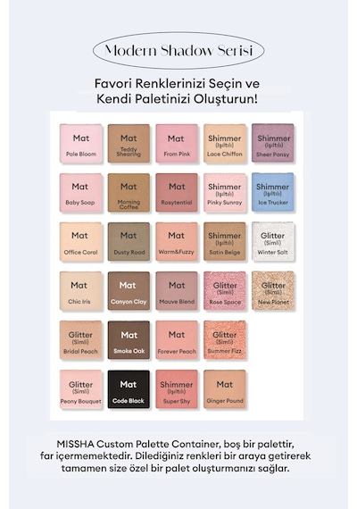 Kişiselleştirilebilir 4'lü Boş Far Paleti Custom Palette Container 4