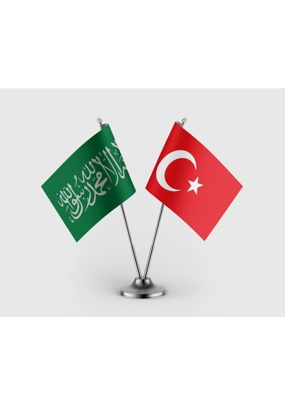 Yeşil Kelime-i Tevhid Ve Türk Bayrağı İkili Saten Masa Bayrağı Takımı Diğer