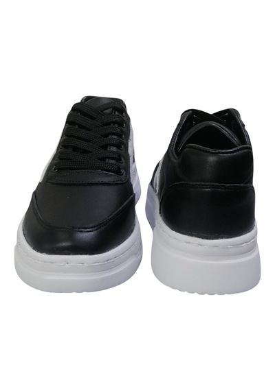 Durmazshoes Hakiki Deri Casual Ayakkabı Siyah - Beyaz