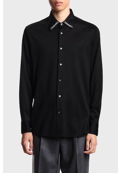Emporio Armani Logolu Pamuklu Regular Fit Klasik Yaka Gömlek Erkek Gömlek Em003055 Af10761 Uc001 Siyah SİYAH