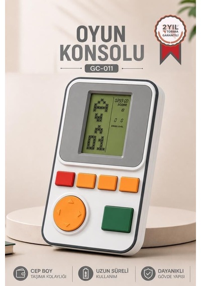 Oyun Kolu Atari Joystick Tetris Gameboy Gc011 Beyaz Çocuk Hediyesi Mini Konsol Nostalji Aleti