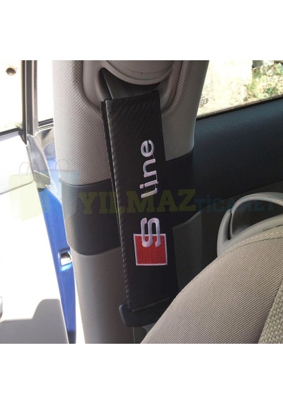 Audi S Line Logo Arma Emniyet Kemer Pedi Nakış Karbon 2 Adet