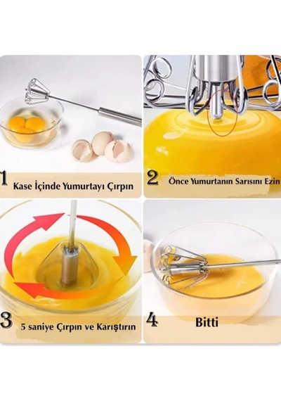 Bas-çek Mikser Karıştırıcı Paslanmaz Çelik El Itme Çırpma Blenderi Yumurta Çırpıcı Süt Köpürtücü Çel Diğer