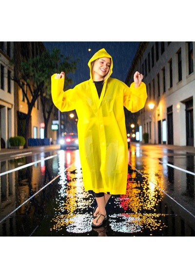 Kuzey Oyuncak 1 Adet Yüksek Kalite Sarı Yağmurluk Kız Erkek Yağmurluk Şapkalı Çıtçıtlı Yağmurluk Unısex Raın Coat Sarı