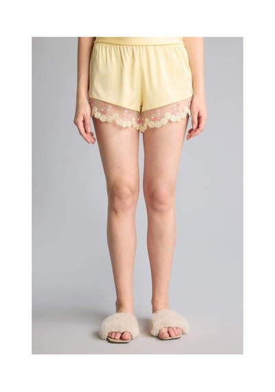 Defacto Regular Fıt Askılı Tül Detaylı 2li Saten Açık Sarı Pijama Takımı H0353ax26smyl83 Sarı-yl83