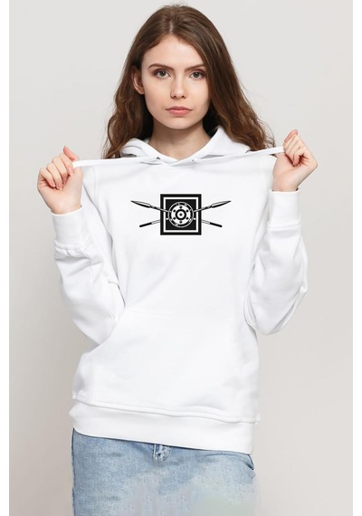 The Wheel Of Time Aiel Beyaz Kadın 3ip Kapşonlu Sweatshirt Beyaz