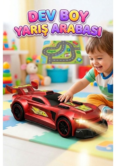 Uzaktan Kumandalı 7 Fonksiyonlu Işıklı Büyük Boy 1:10 Ölçekli Kauçuk Lastikli Oyuncak Yarış Arabası Çok Renkli