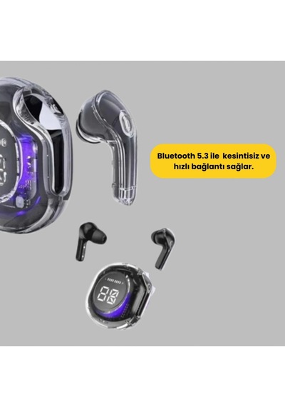 Kablosuz Bluetooth Kulaklık 30 Mm Sürücülü Hifi Ses Ve Mikrofonlu Led Ekranlı 00