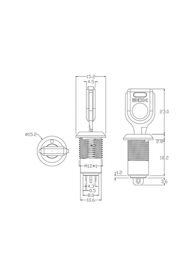 12mm Metal 2 Pin Anahtar Kontrollü Buton Panel Montaj On Off 1a Ac 250v Güvenlik Kilit Elektronik