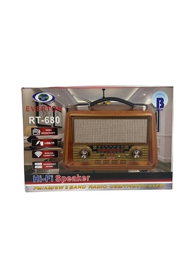 Lexroo Rt-680 Gerçek Ahşap Eskitme Bluetooth Hoparlör Mp3 Çalar Müzik Kutusu Nostaljik Radyo
