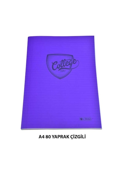 Pvc Kapaklı A4 Çizgili Defter 80 Yaprak Asorti