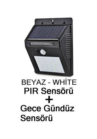 Pır Cdr Dim Sensörlü 20 Led Solar Güneş Enerjili Su Geçirmez Duvar Lambası
