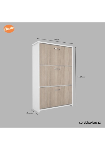 Duser Kapaklı Ayakkabılık Dolabı 3 Kapaklı Ayakkabı Dolabı Beyaz