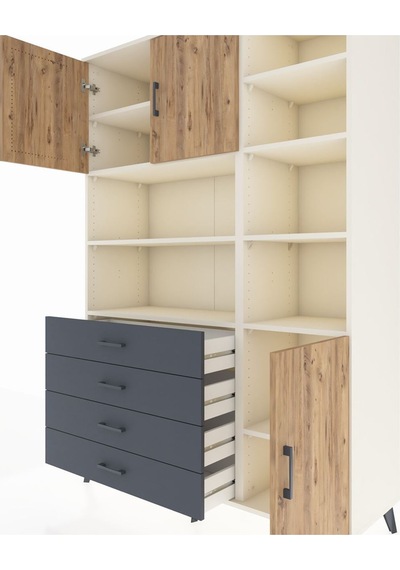 Hyperion Dolap 9 Raflı 4 Çekmeceli 3 Kapaklı 132x44x195 Aytaşı-çam/antrasit Atlas Çam/antrasıt Hyperion Dolap 9 Raflı 4 Çekmeceli 3 Kapaklı 132x44x195 Aytaşı-çam/antrasit Atlas Çam/antrasıt