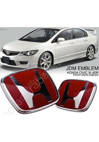 Honda Civic 06-12 Fd6 Kırmızı H Arka Bagaj Logo-ön Panjur Logo