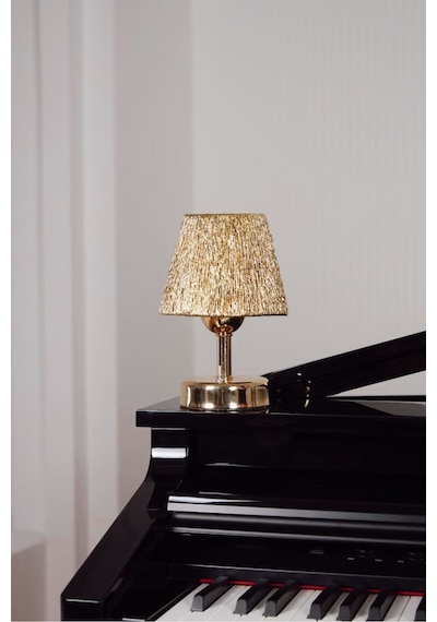 Modern Led Abajur Üst Gold -alt Parlak Gold Detay