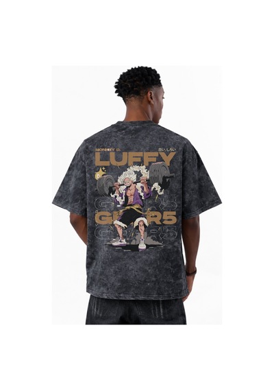 One Piece Monkey D. Luffy Gear 5 Fitness Gym Anime Baskılı Unisex Siyah