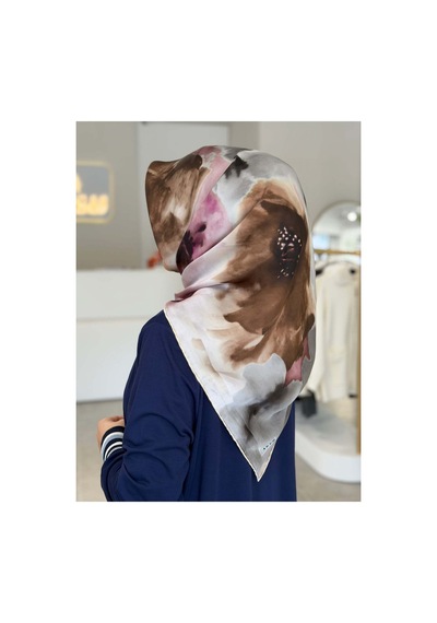 Aker Batik Desen 2026 %100 Saf İpek Sura Eşarp 331 331