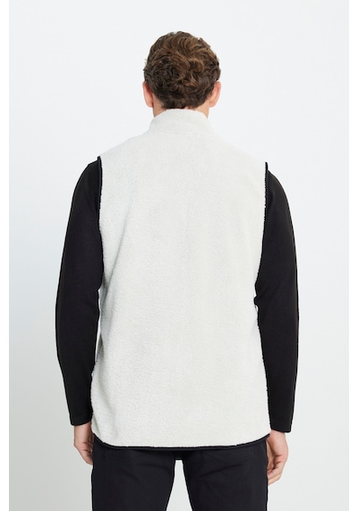 AC&Co / Altınyıldız Classics Erkek Bej Standart Fit Normal Kesim Dik Yaka Polar Yelek Bej