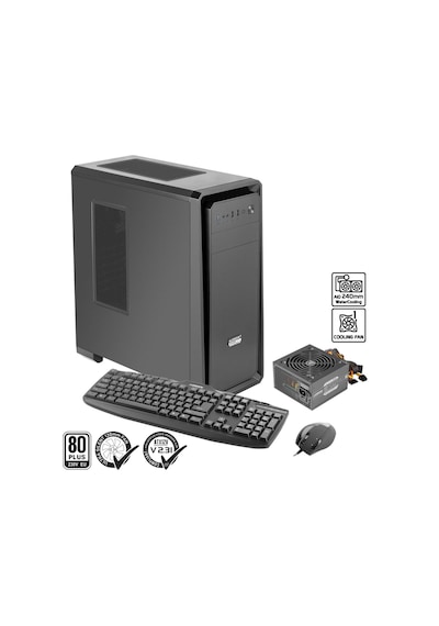 Green Pars Evo Skd 1x120mm 1x3.2 2x2.0 Usb Bilgisayar Kasası 300w 80+ Standart Sertifikalı Ups + Klavye + Mouse