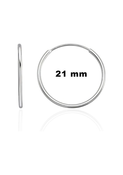Gümüş 21 Mm Halka Küpe 925 Ayar St256