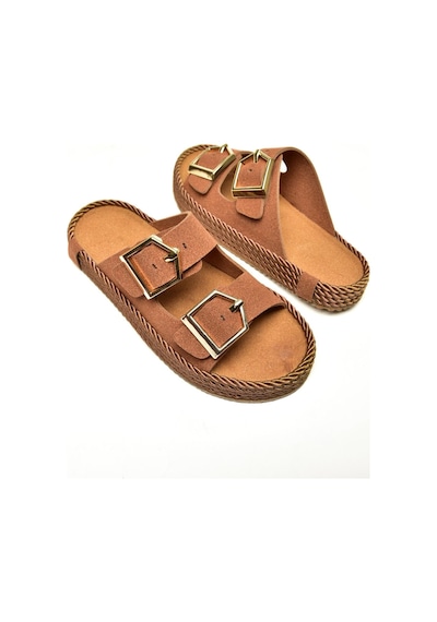 Fox Shoes U596030202 Taba Süet Kadın Terlik Taba