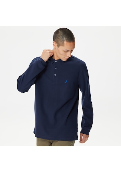 Nautica Erkek Lacivert Classic Fit Uzun Kollu Polo Düz K37351t Lacivert