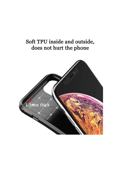 Apple Uyumlu  iPhone 11 Pro Max Kilif Karbon Tasarim Negro Silikon Kapak 403232545