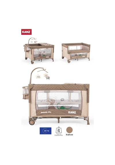 Kanz Sleepside +plus Anne Yanı Park Yatak Kahve - Yatak Hediyeli