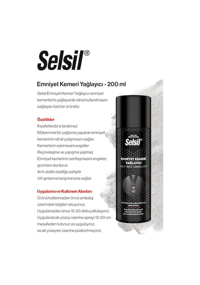 Selsil 19 Adet - 200 Ml Emniyet Kemeri Yağlayıcı Ve Rosıe