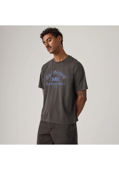 Levi's Erkek Grafik Desenli Bol Kesim Gri Tişört - 004h0-0017