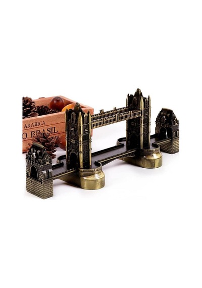 Vintage Metal İngiltere London Tower Bridge Biblo Antik Bronz 20 Cm