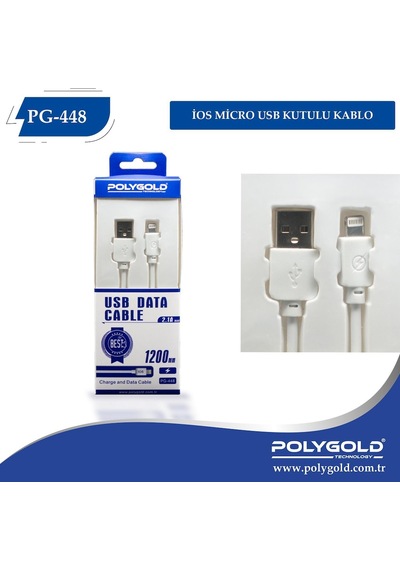 Polygold Pg-448 Apple Uyumlu iPhone Usb Telefon Şarj Kablosu