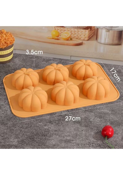 Silikon Sabun Kek, Pasta, Kalıbı Mini Balkabağı Silikon Kalıp Turuncu