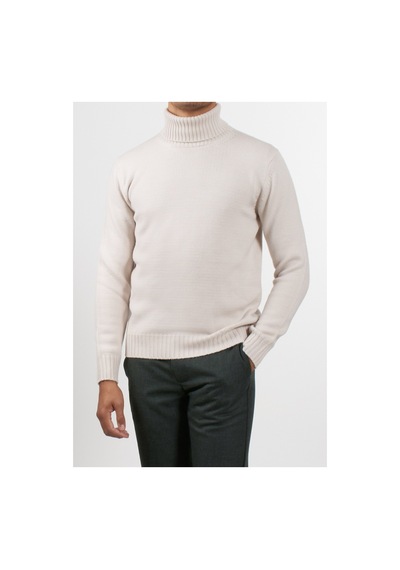 Alpha Studio Kırık Beyaz Erkek Balıkçı Slim Fit Kazak Au-7031g Turtle Neck