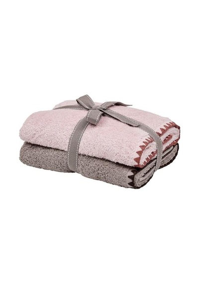 Doqu Home Harmony Seren 2'li Yüz Havlusu Seti 50 X 90 Cm - Pudra / Bej Çok Renkli