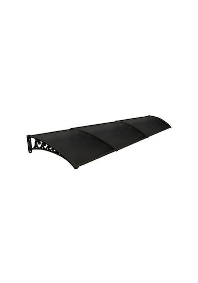 Plastik Ayak 6mm Levhalı Pratik Sundurma Kanopi 100x450 Cm Siyah