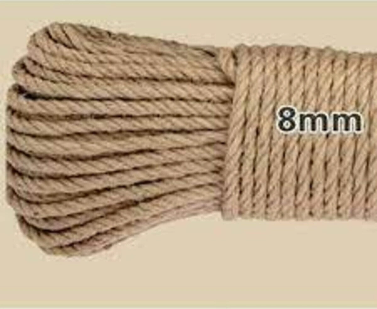 8 Mm 60 Metre Jüt Halat Ip Dekoratif Hasır Ip Kendir