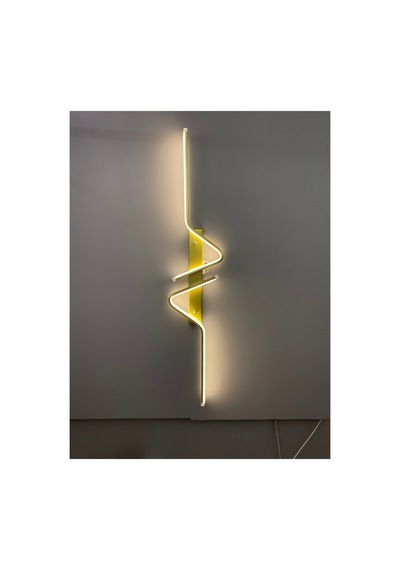 Yüksek Aydınlatmalı Z Model Gold Led Aplik Avize Modern, 3 Renk Aydınlatma