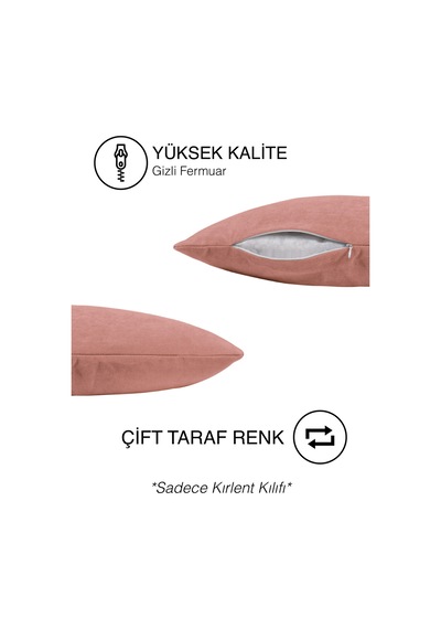 Home Daily Series Buğulu Gül Rengi Kırlent Yastık Kılıfı Buğulu Gül