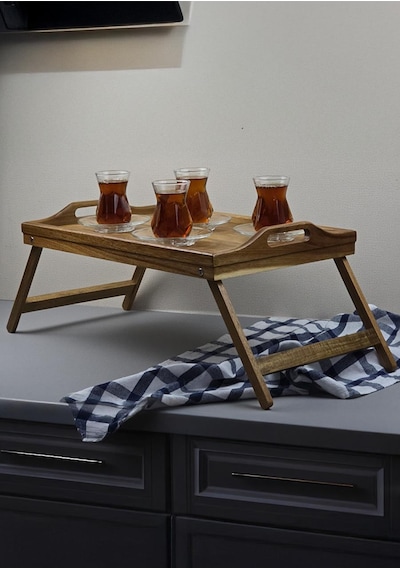 Akasya Tepsi - Açılır Kapanır Ayaklı Tepsi - 50x30 Cm