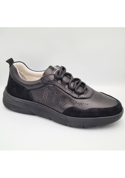 Greyder 34590 Siyah Hakiki Deri Kadın Günlük Casual Sneaker Siyah
