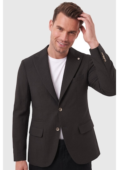Rizzup Erkek Slim Fit Likralı Siyah Blazer Ceket Gofre Dokulu Esnek Çift Düğmeli Spor Ceket 2600813 Rizzup Erkek Slim Fit Likralı Siyah Blazer Ceket Gofre Dokulu Esnek Çift Düğmeli Spor Ceket 2600813