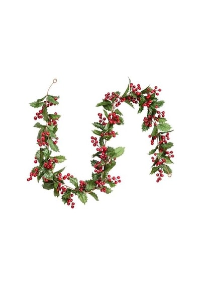Yenigeldi 1 Adet Kokina Red Berry Yılbaşı Çelenk, Ev Şömine Parti Kış Noel Yılbaşı Süsü, Yeşil Genel