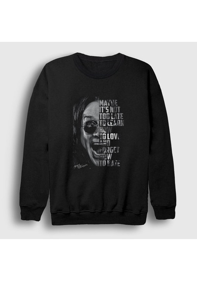 Presmono Unisex Not Too Late Ozzy Osbourne Sweatshirt Siyah